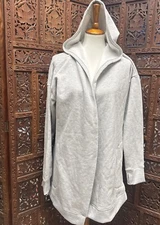 Active Life XL Heather Gray Soft Modal Knit Open Drape Front Cardigan Sweater