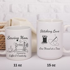 Sewing Mom Mug, Cute Gift For Coffee Lover Mom Mothers Day  Present,  Birthday