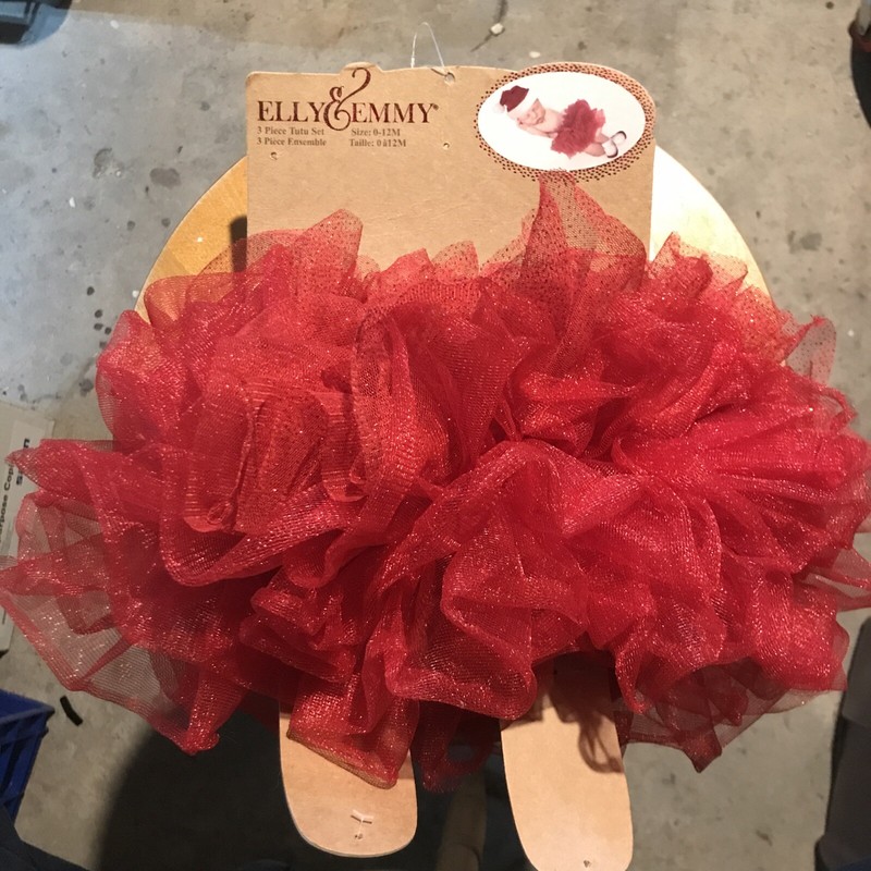 Elly & Emmy Red Sparkly Baby Tutu 12 months -new  Condition, Super Cute! !!!