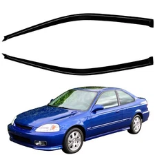 Slim Style Window Deflectors For 96-00 Civic Coupe Rain Guards Window Visors