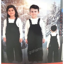 GERRY kids PERFORMANCE UNISEX SNOW BIB PANTS with SUSPENDERS BLACK 2T, 3T, 4T, 5