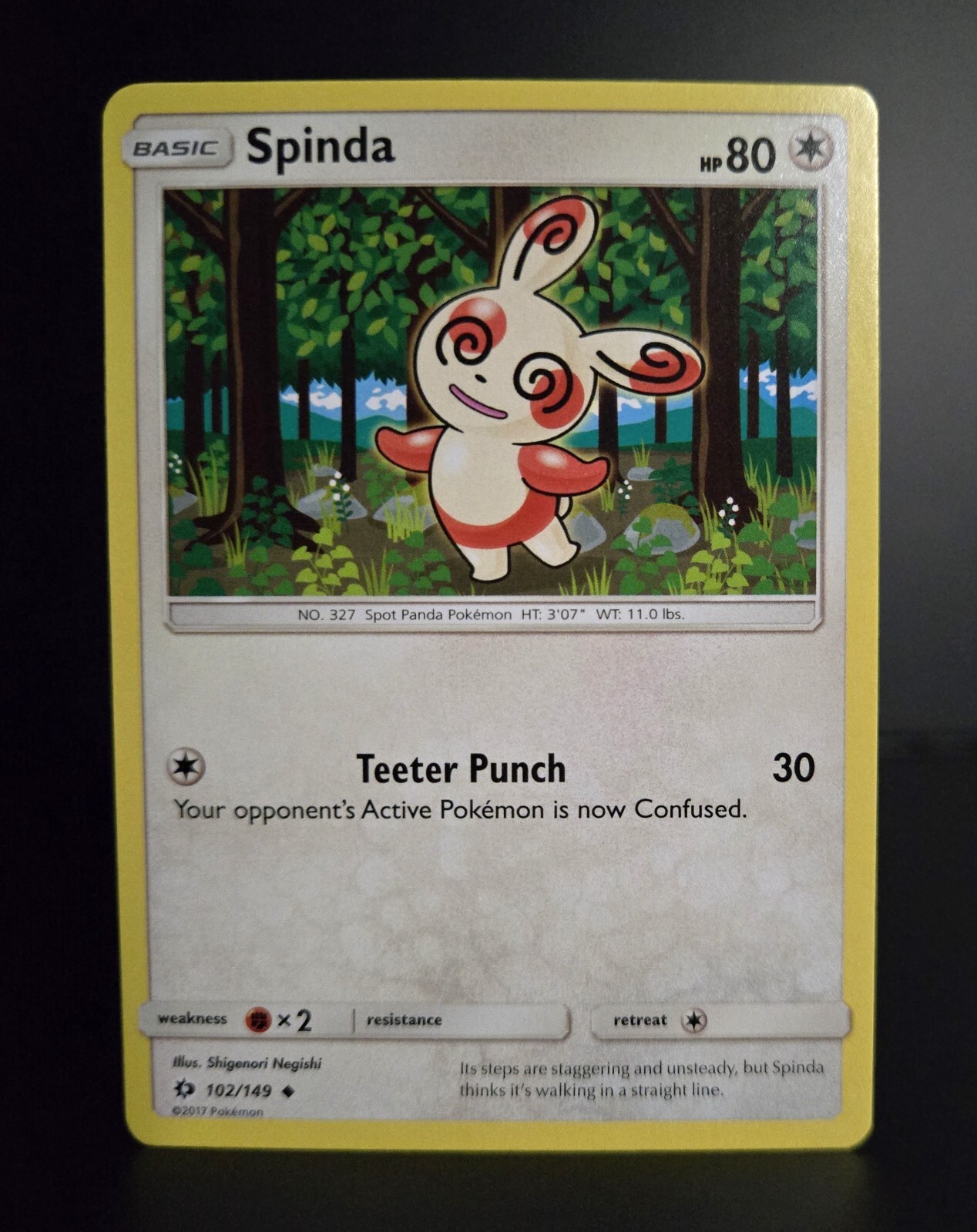 Pokémon TCG - SPINDA - 102/149 - SUN & MOON (BASE SET) 2017 - NM/MINT