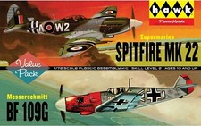 Lindberg 445 PACK 2 AVIONS SPITFIRE MK 22- BF 109G 2 1/72