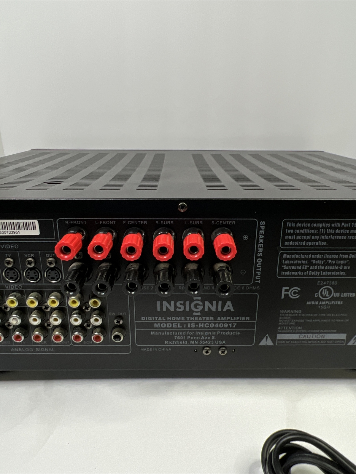 Insignia is hc040917 multi input audio video digital home theater
