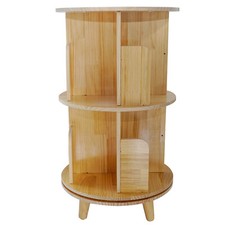 Pequeña estantería giratoria organizadora de libros de madera para sala de estar dormitorio sala de estudio