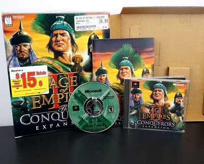 Age of Empires II: The Conquerors Expansion (PC, 2000) Big Box NICE SHAPE! CD