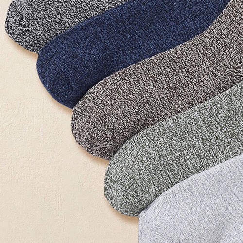 3/5 Pairs Men's Solid Color Socks Winter Warm Soft Breathable Casual Crew Socks - Bild 11 von 36