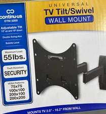 Heavy Duty Commercial Extension Monitor TV Mount CTM-2200 Compact Swivel Tilt