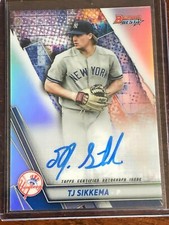 2019 Bowman's Best TJ Sikkema Refractor Auto New York Yankees Prospect