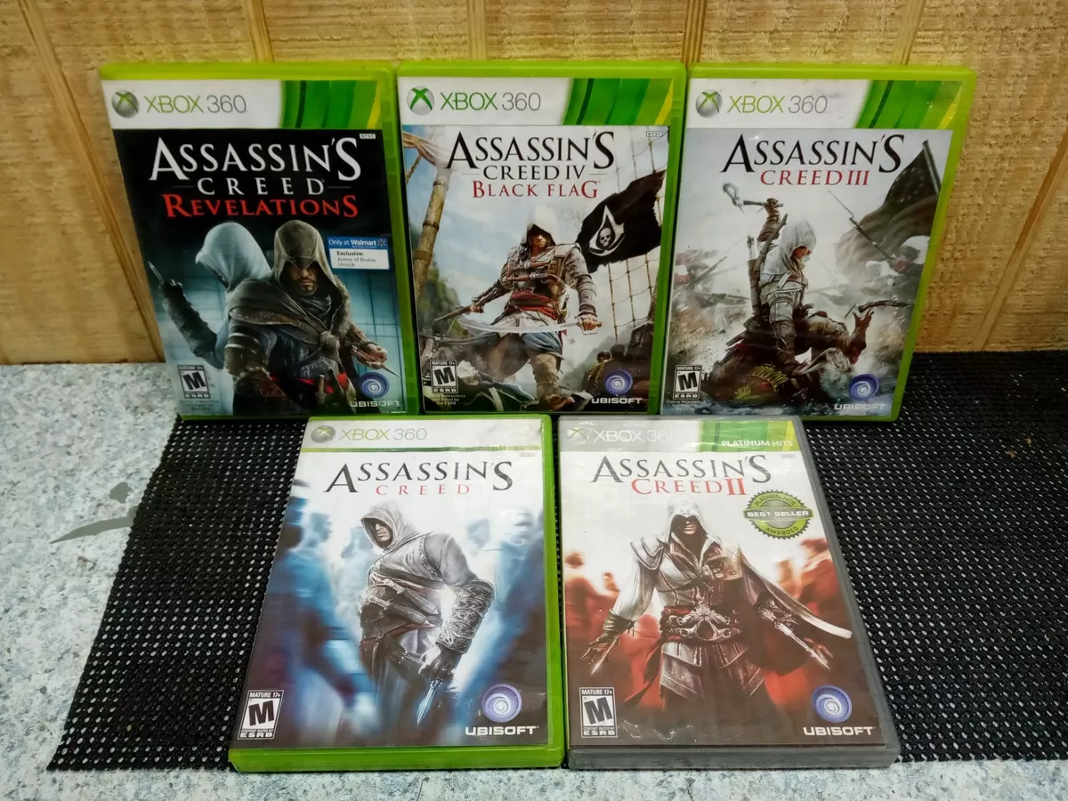 Assassin's Creed XBOX 360 Game Bundle 2, 3 + Brotherhood & Revelations Fast  Ship