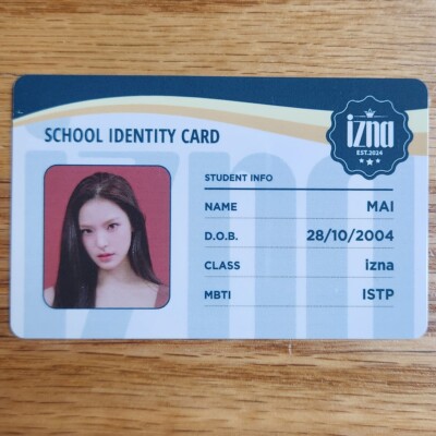 Mai School Identity Card Photocard Izna 1st Mini Album N/a NFC