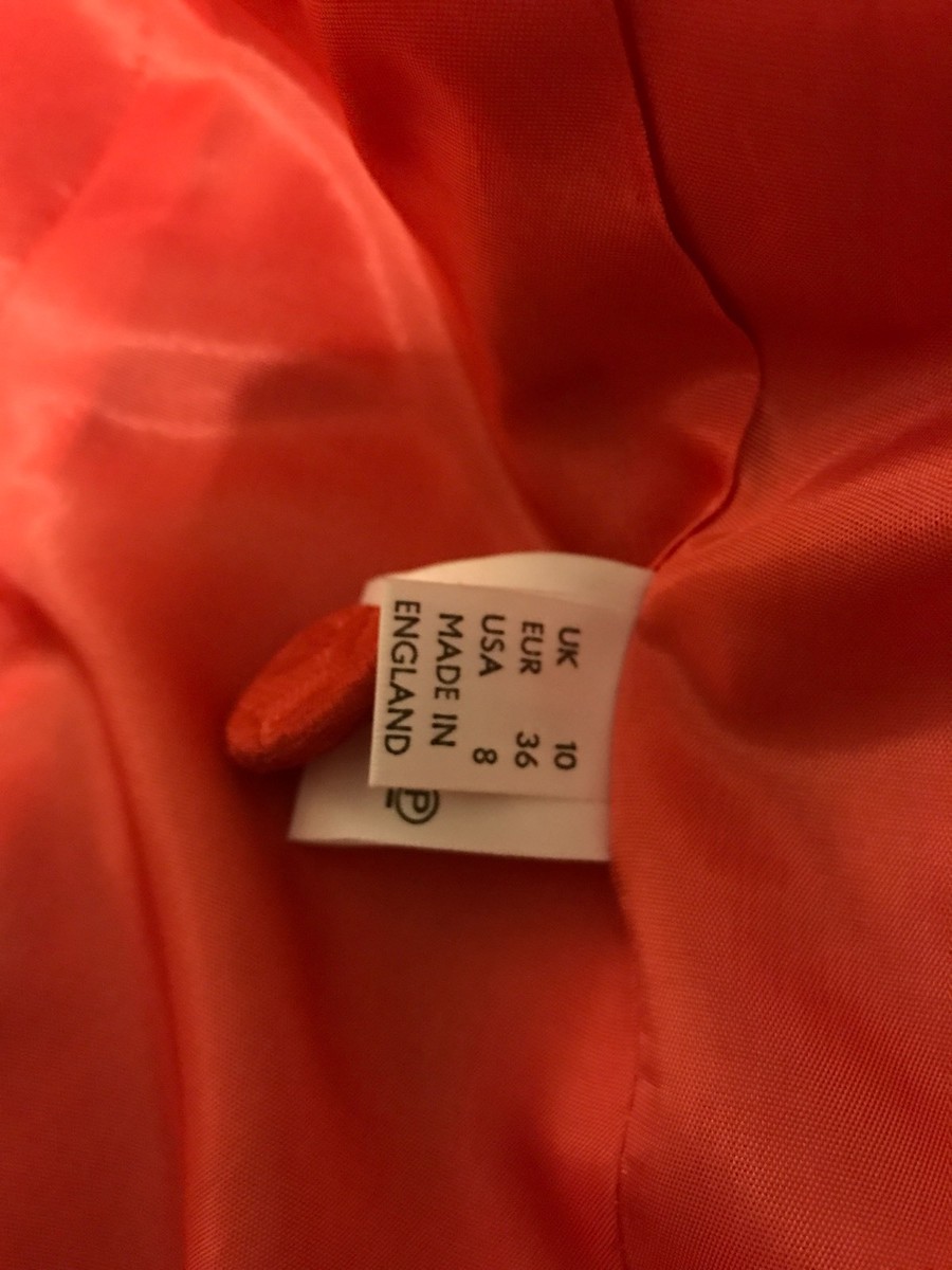 Blazer Femme Ajusté Caroline Charles London - Taille 36 (EUR), Coton, Couleur Saumon/corail, Neuf