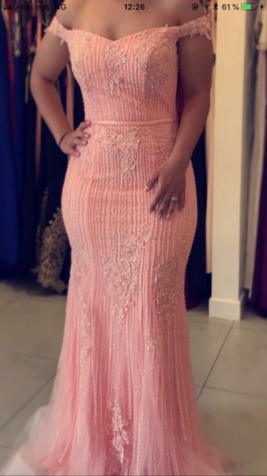 size 610 Luxury beaded Blush Lace Long Pageant Gown Prom Dress Wedding