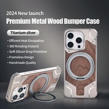 Fr iPhone 16 15 14 Pro Max Full Cover Lens Mag Safe Case Magnetic Ring Stand