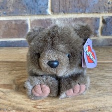Vintage 1998 Puffkins GRIZWALD GRIZZLY BEAR Plush With Tag Swibco