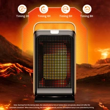 Electric Heater With Remote Control 2 Heat Settings & 90° Wide Angle Oscillation