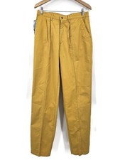 VTG 80S NEW Bugle Boy USA Pants Mens 32L Mustard Yellow Cotton Deadstock