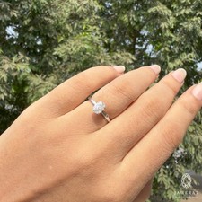Oval Moissanite Engagement Ring, 925 Sterling...