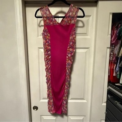 NWT: VERSUS VERSACE: Fuchsia and Multicolor Floral Dress