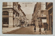 postcard terni tram corso tacit travelled 1924 small size