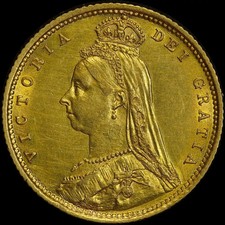 1891 Sydney Jubilee Head Half Sovereign No JEB good EF