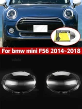 For BMW Mini F56 2014-18 Pair Front Headlight Lens Cover+Glue Transparent Shell