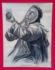 Large beautiful spanish Old Master Madonna with flaming heart Mallorca 1897