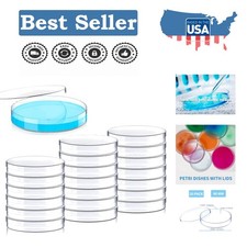 Versatile 20 Pack 90mm Sterile Petri Dishes with Lids for Research  Training