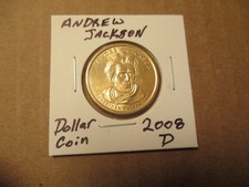 Presidential, Gold Toned Dollar. Andrew Jackson, 2008-D, #12