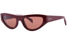 Gucci GG1919S 002 Sunglasses Women's Burgundy/Brown Lenses Cat Eye Style 55mm