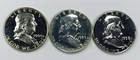 *LOT OF 3 MIXED DATE PROOF FRANKLIN SILVER HALVES* NR #G4014