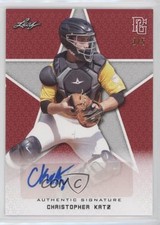 2020 Leaf Perfect Game National Showcase Red 3/5 Christopher Katz Auto 0c6