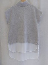 WALLIS Sand colour Layered Turtleneck Vest Top Blouse Spring Sweater Knit Size L