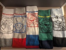 Mens Super Mario Nintendo Socks 5 Pair CREW SOCKS SIZE 8-12