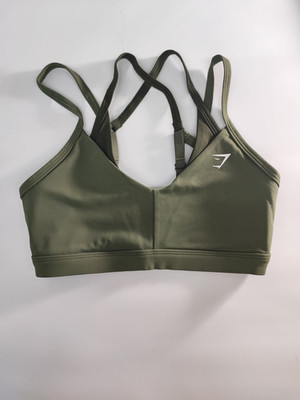 Gymshark Double Up Sports Bra  Grün  Größe S  Medium Support