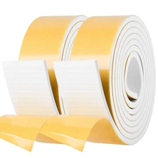 Kikerike Self Adhesive Foam Tape Weatherstrip 2In X 1/4In X 13Ft High Density Fo