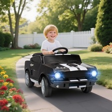 12V Battery Powered Electric Vehicle, Licensed Kids Ride On Car, Black