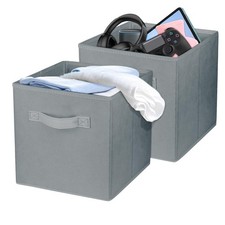 2 Pcs Storage Cubes, 10.5 Inch Collapsible Storage Bins, Fabric Foldable Bins...