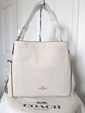 NWT COACH EDIE 31 Pebbled Leather Shoulderbag Tote Chalk White 57125