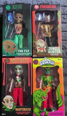 BEN COOPER Lot of 4 THE FLY, PREDATOR, GODZILLA 5.5'' FIGURE with Costume & Mask!