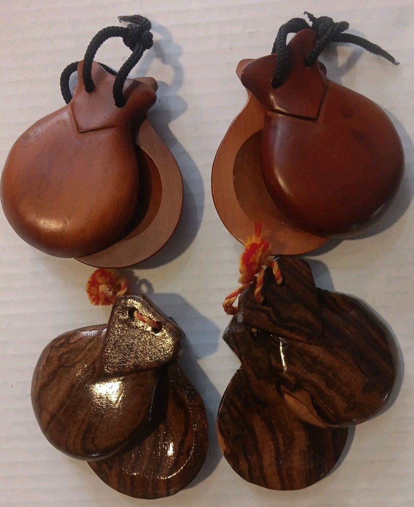 2 Sets Of Wooden Castanets