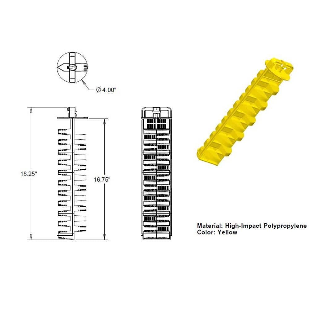 Septic Tank Effluent Filter 4 in Tee Insert Yellow Washable