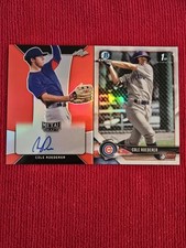 Cole Roederer 2018 Leaf Metal Draft Red Auto #5/5 ×2 Cubs