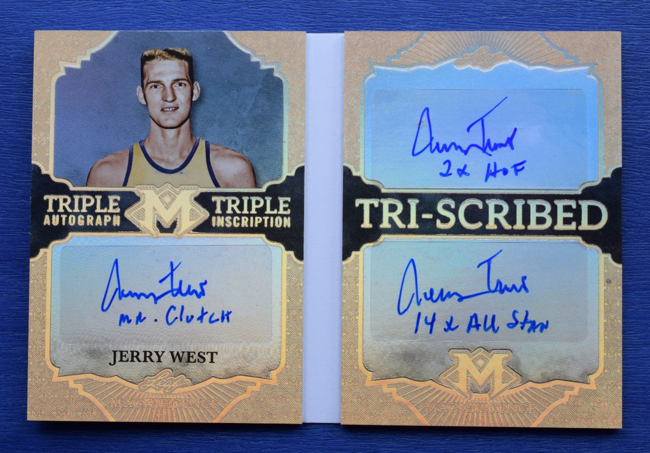 JERRY WEST 2026 LEAF MAGNIFICENCE #TS-19 TRI-SCRIBED INSCRIPTION AUTO 1/1