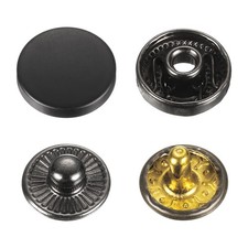 30 Set Press-Stud Cap Button 12.5mm Metal Snap Fastener for Leathers Drak Black