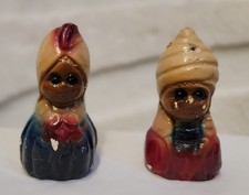 Vintage India Couple Wearing Turbans Salt & Pepper Shaker Set of 2 Made in USA