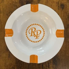 Rocky Patel Art Deco White Cigar Ashtray Orange Slots Bernie Parent autograph