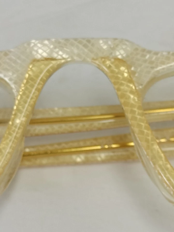 Monturas de gafas Balmain vintage solo oro blanco patrón de piel de serpiente diseñador Foto 3 de 4