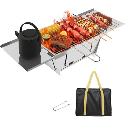 Klappgrill Holzkohlegrill Tragbarer BBQ Campinggrill - 1 s Aufklappen Edelsta...