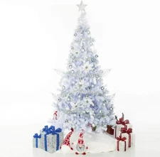 6 FT Premium White Artificial Christmas Tree 1000 Tips With Metal Stand